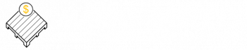Marks Pallets Company Logo - White Text, White and Gold Logo, Retina